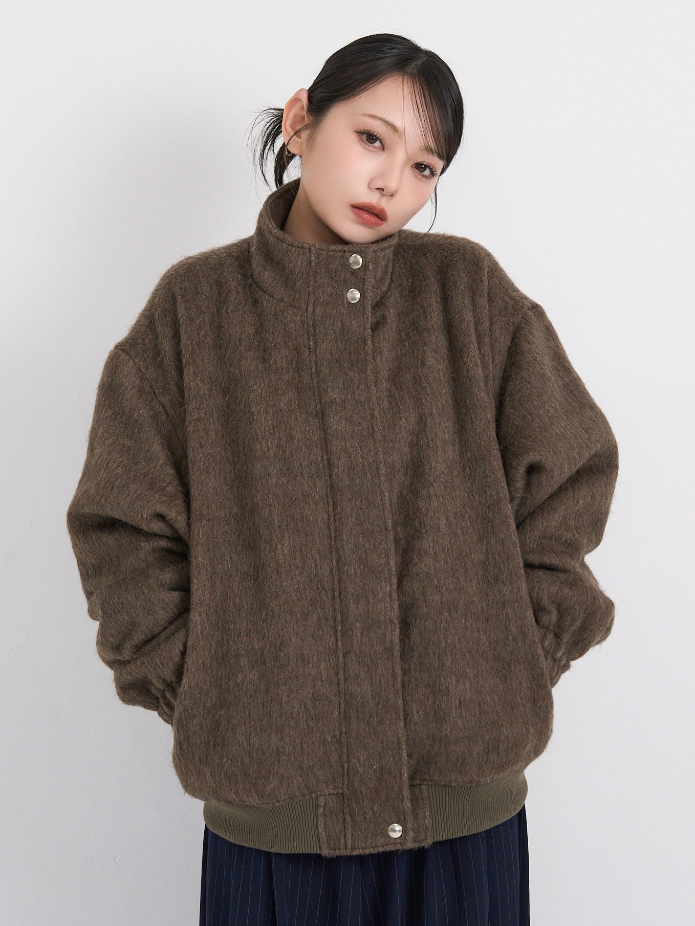 mohair snap blouson