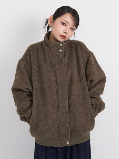 mohair snap blouson