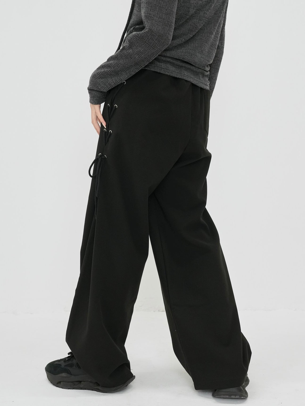 side eyelet pants