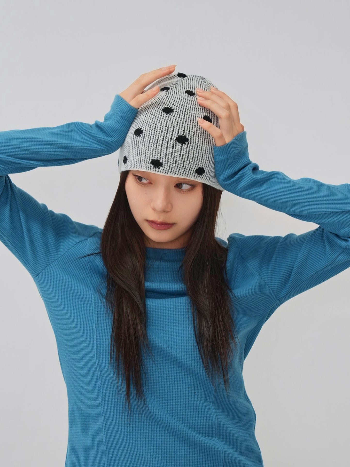 dot knit beanie