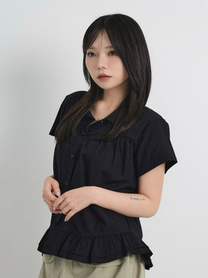 gather frill blouse
