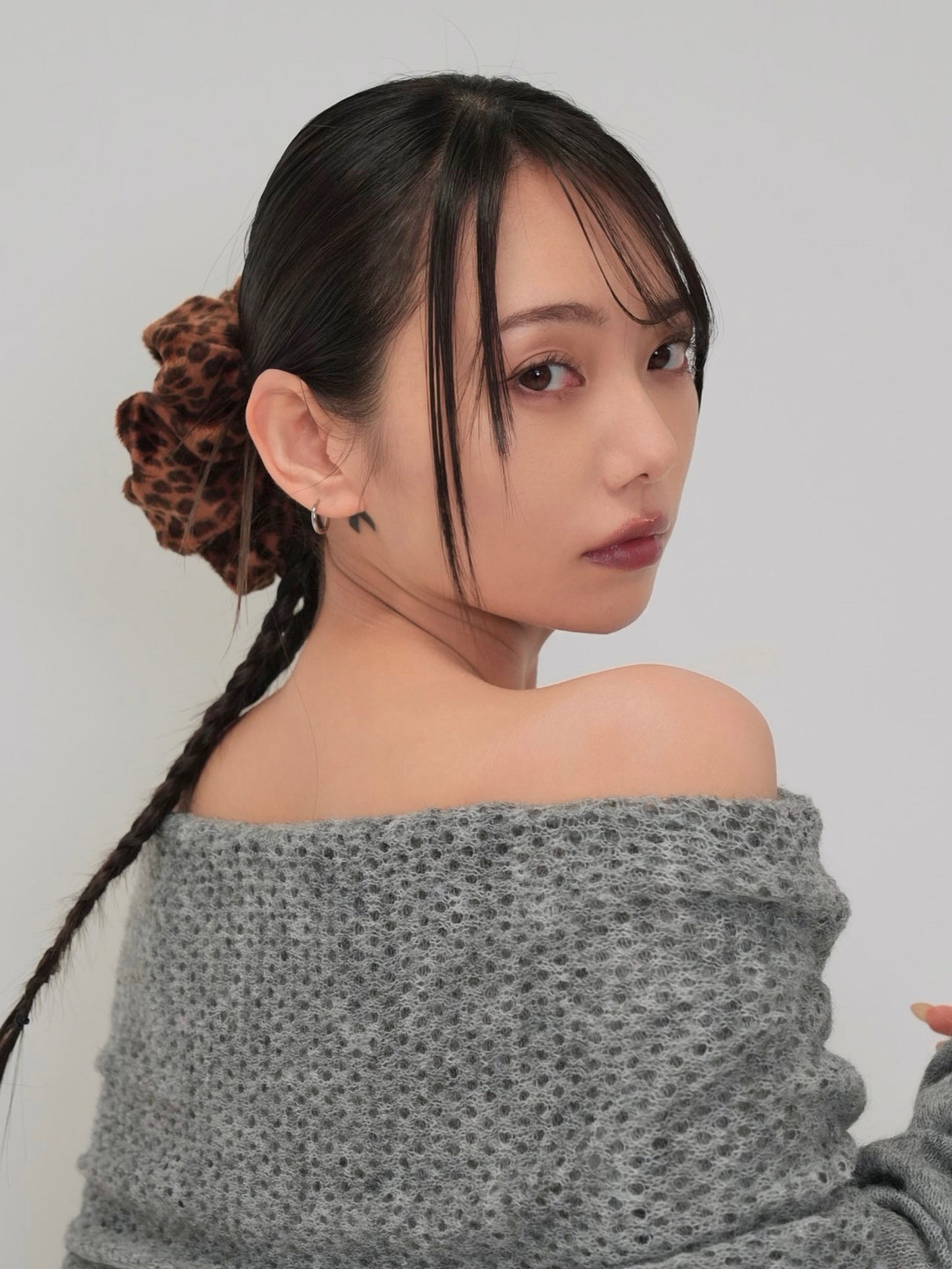 suede leopard scrunchie