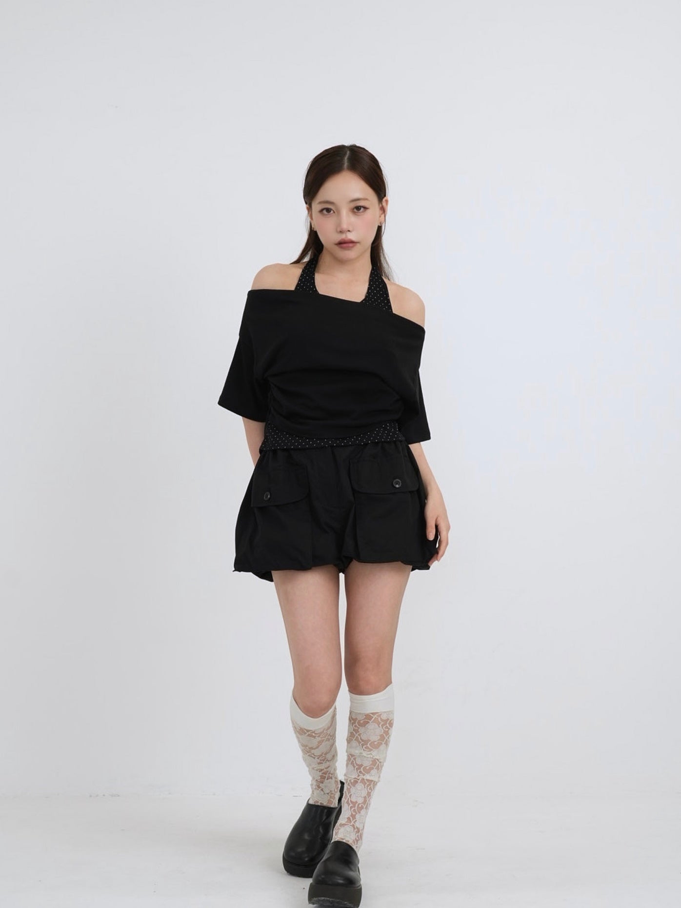 drape dot layered tops