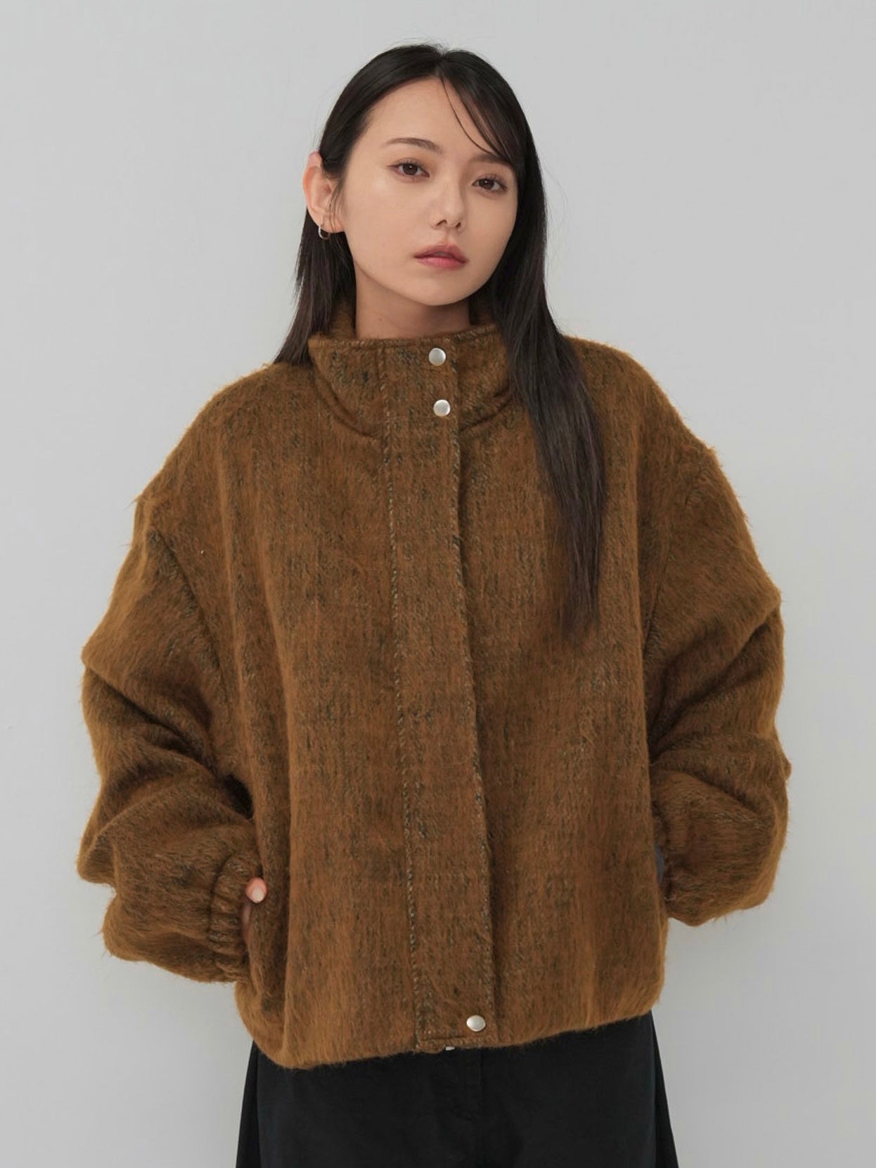 mohair tuck blouson