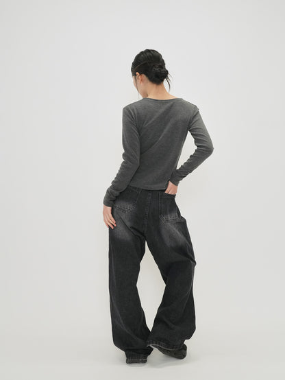 asymmetry frill blouse t