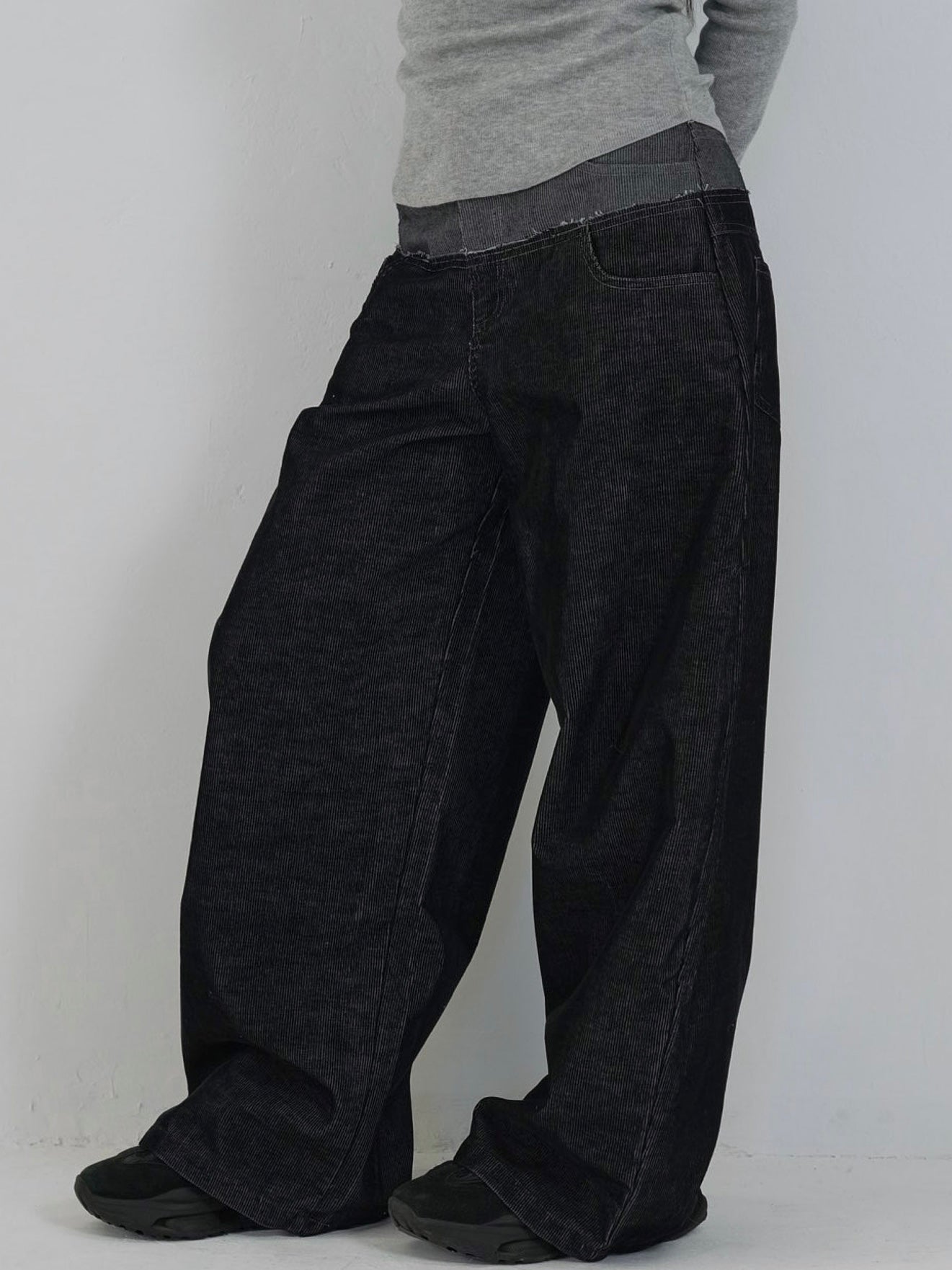 waist block corduroy pants