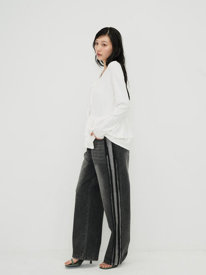 frill front ribbon cardigan