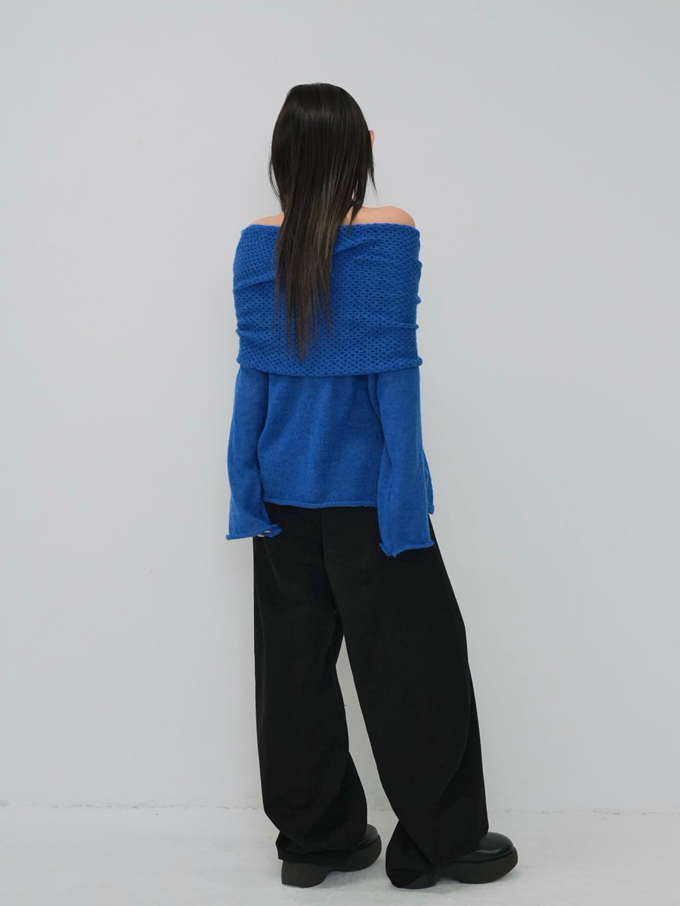 back belt detail wide pants