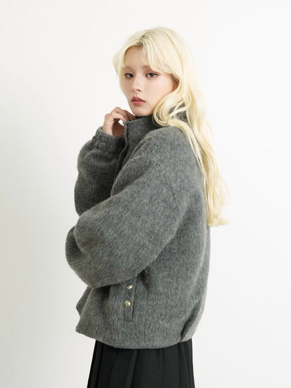 mohair snap blouson