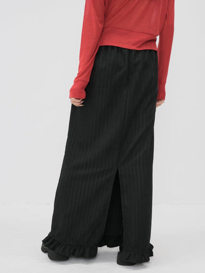 stripe long skirt