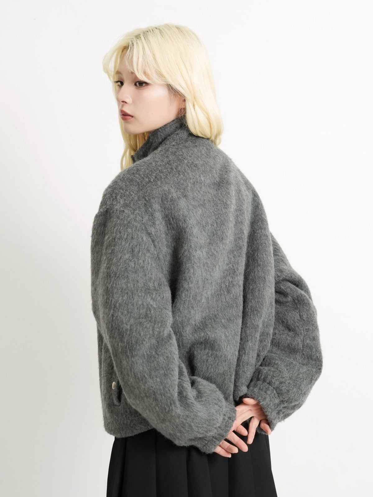 mohair snap blouson