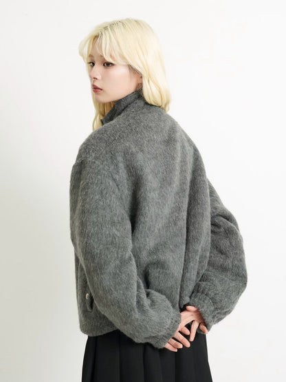 mohair snap blouson