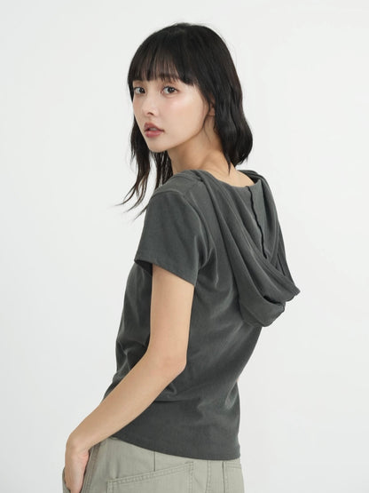 hooded tee tops