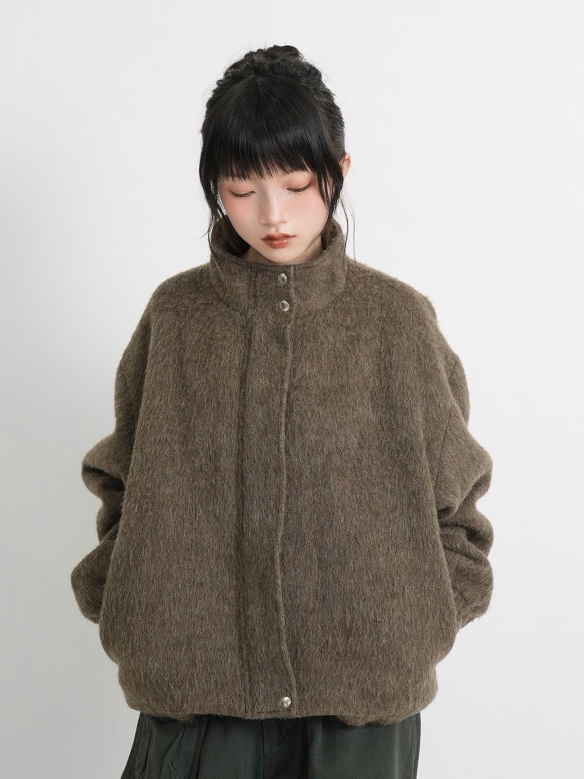 mohair snap blouson