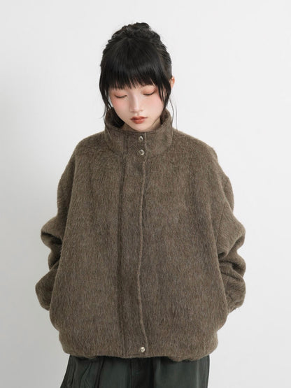 mohair snap blouson