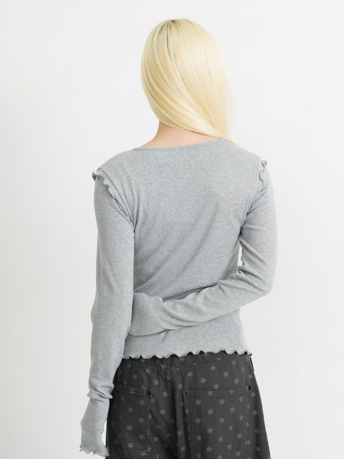 frill trim cardigan