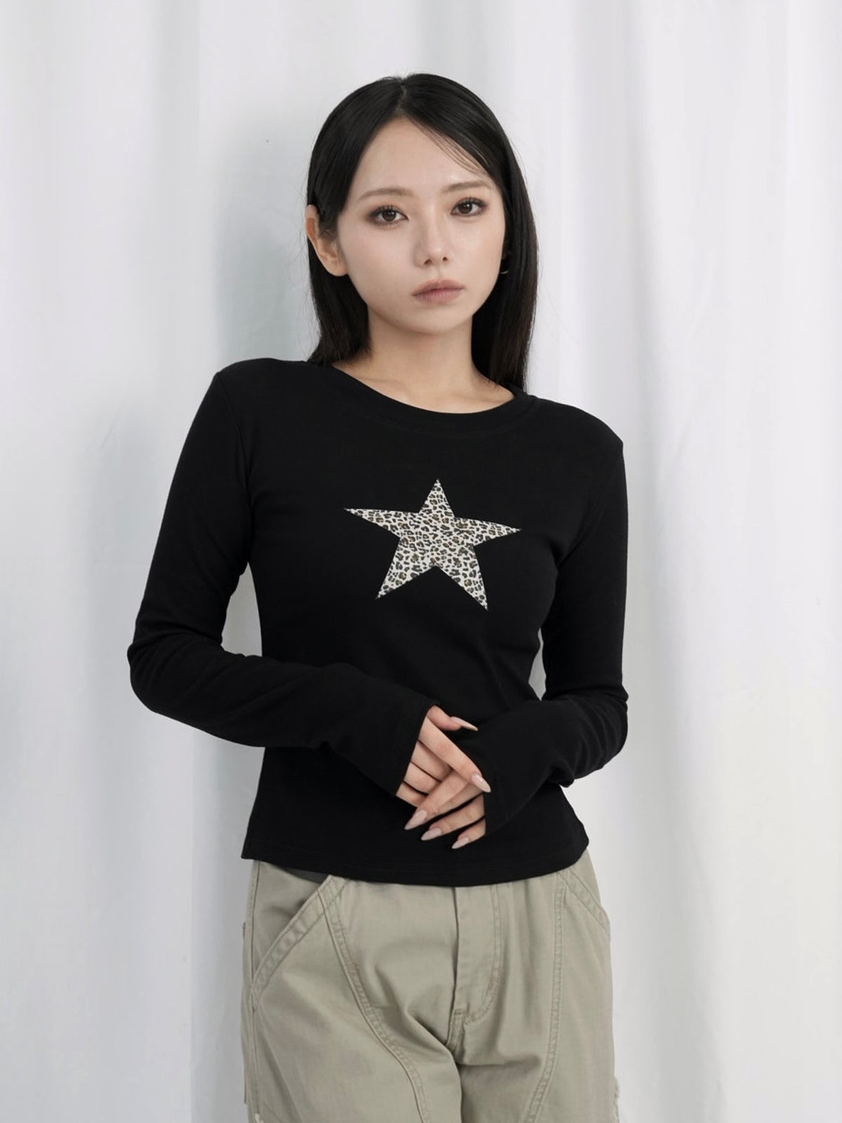 star leopard long t