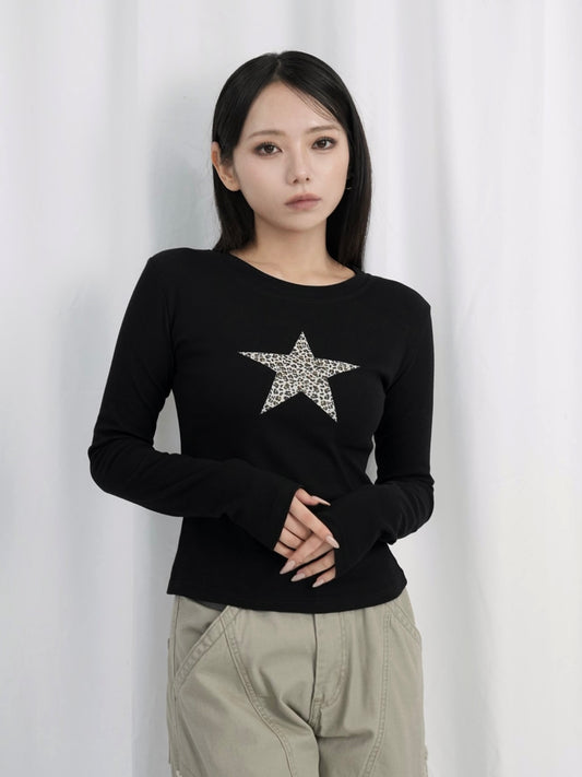 star leopard long t