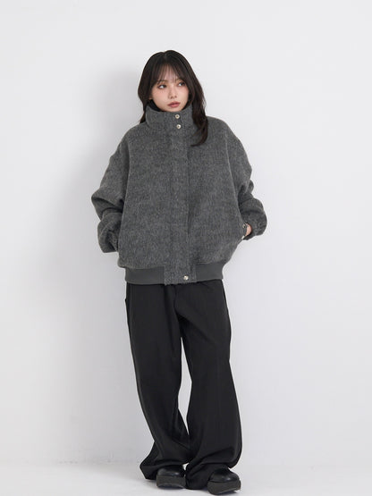 mohair snap blouson