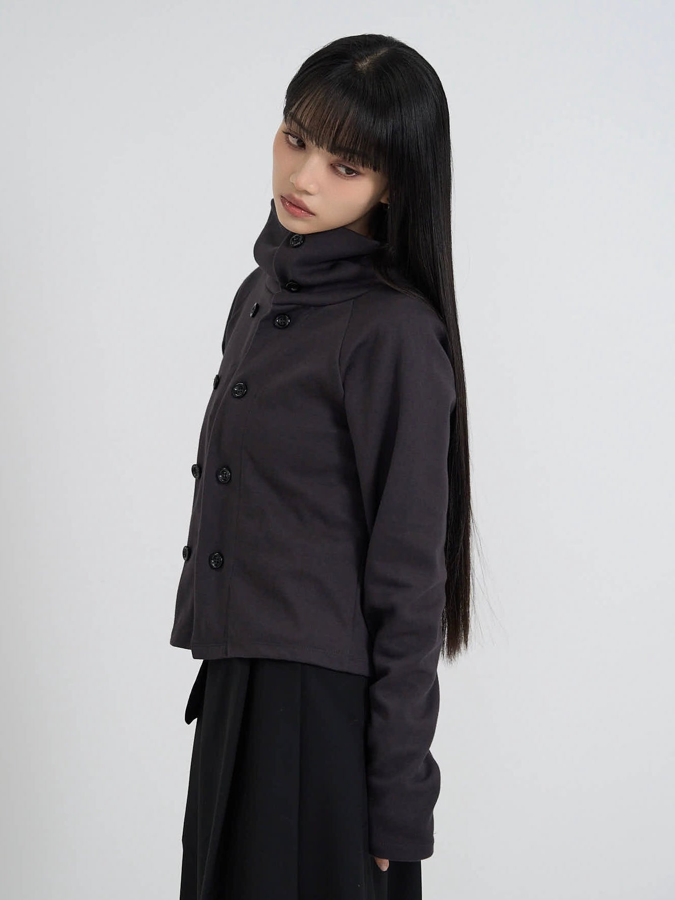 minimal double button cardigan