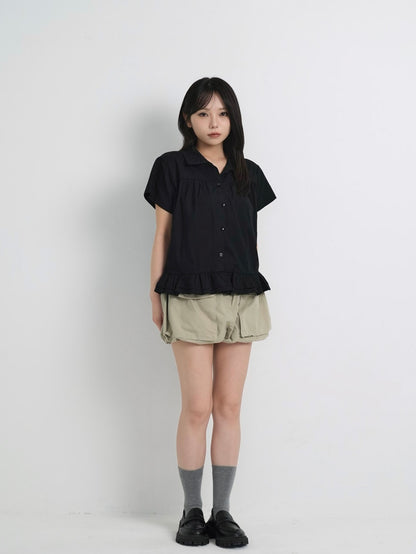 gather frill blouse