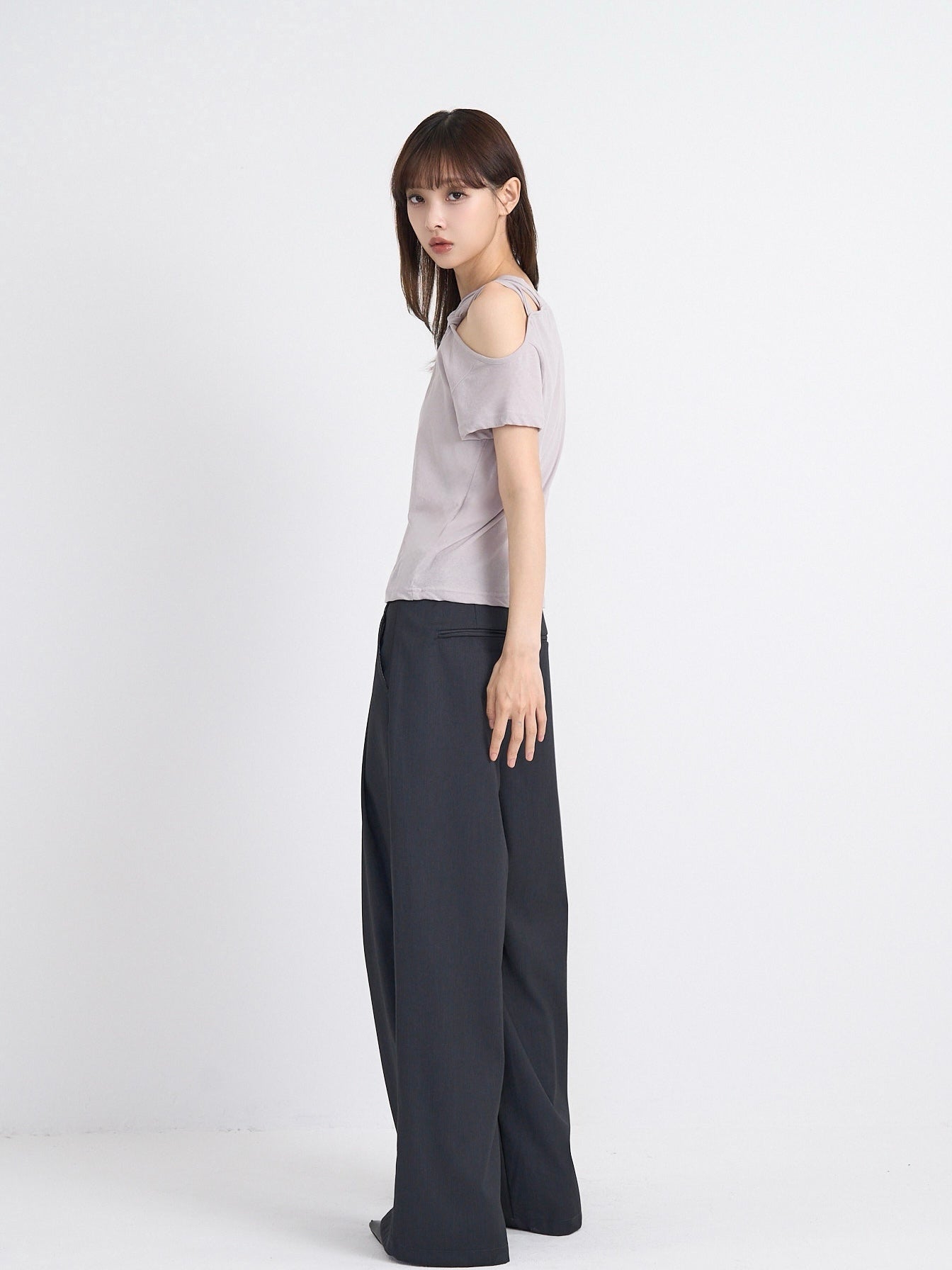 one shoulder cut tops