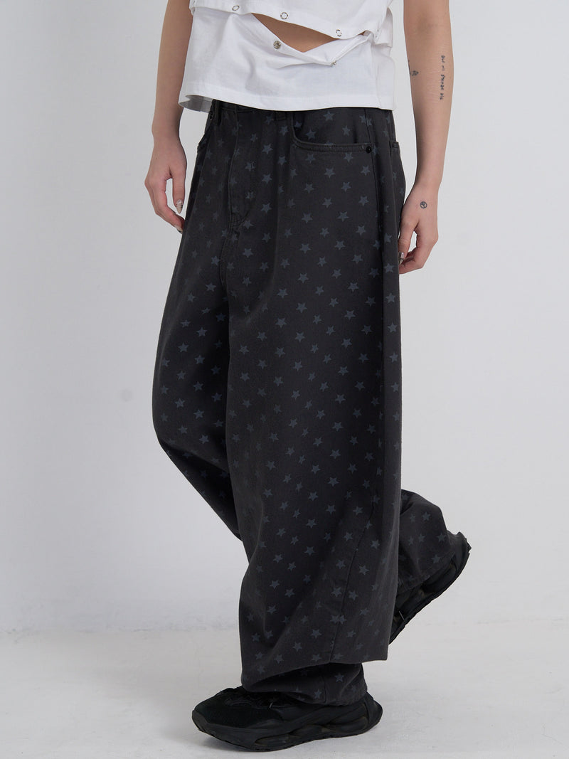 star dot balloon pants