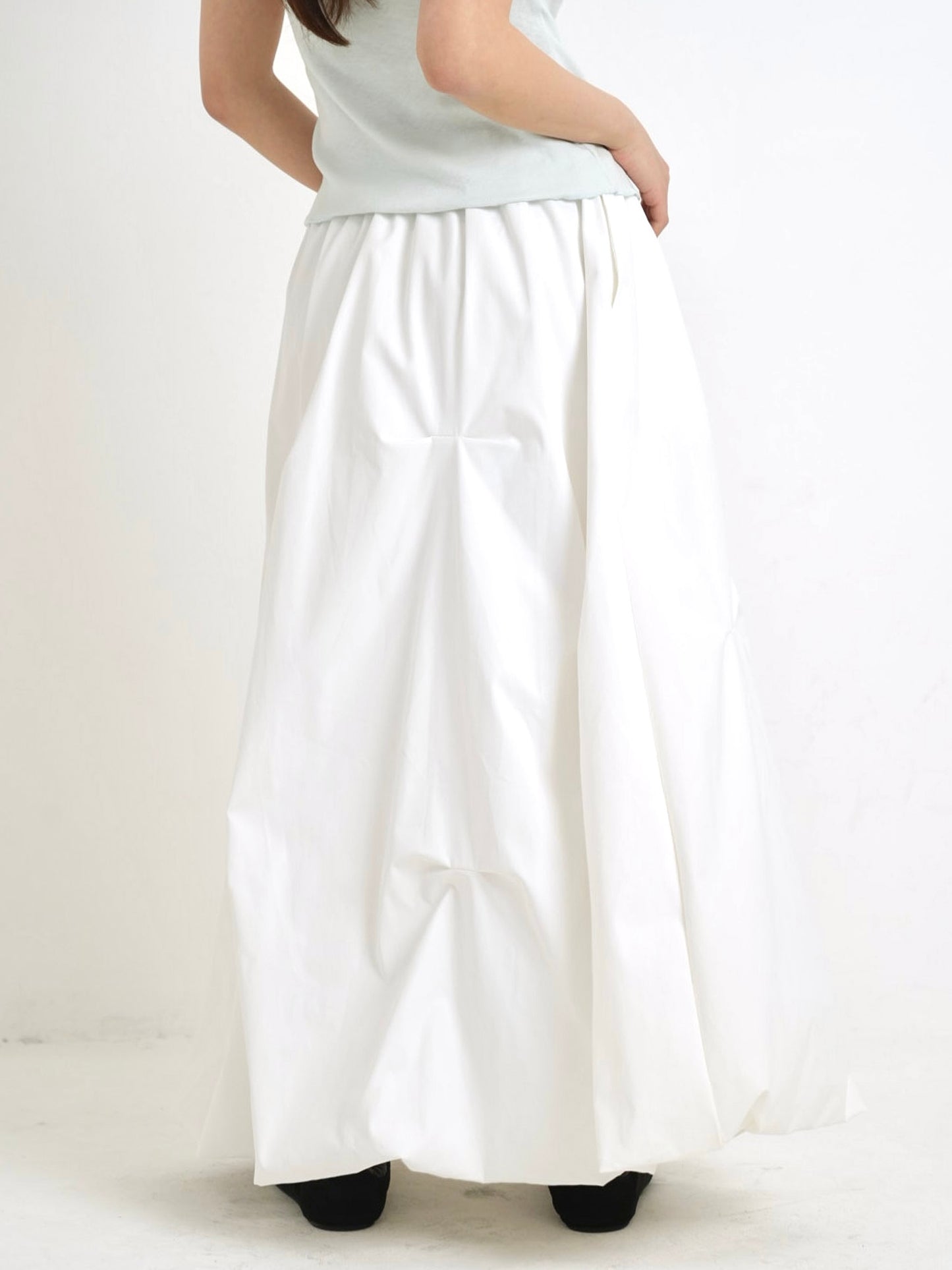 pintuck balloon skirt