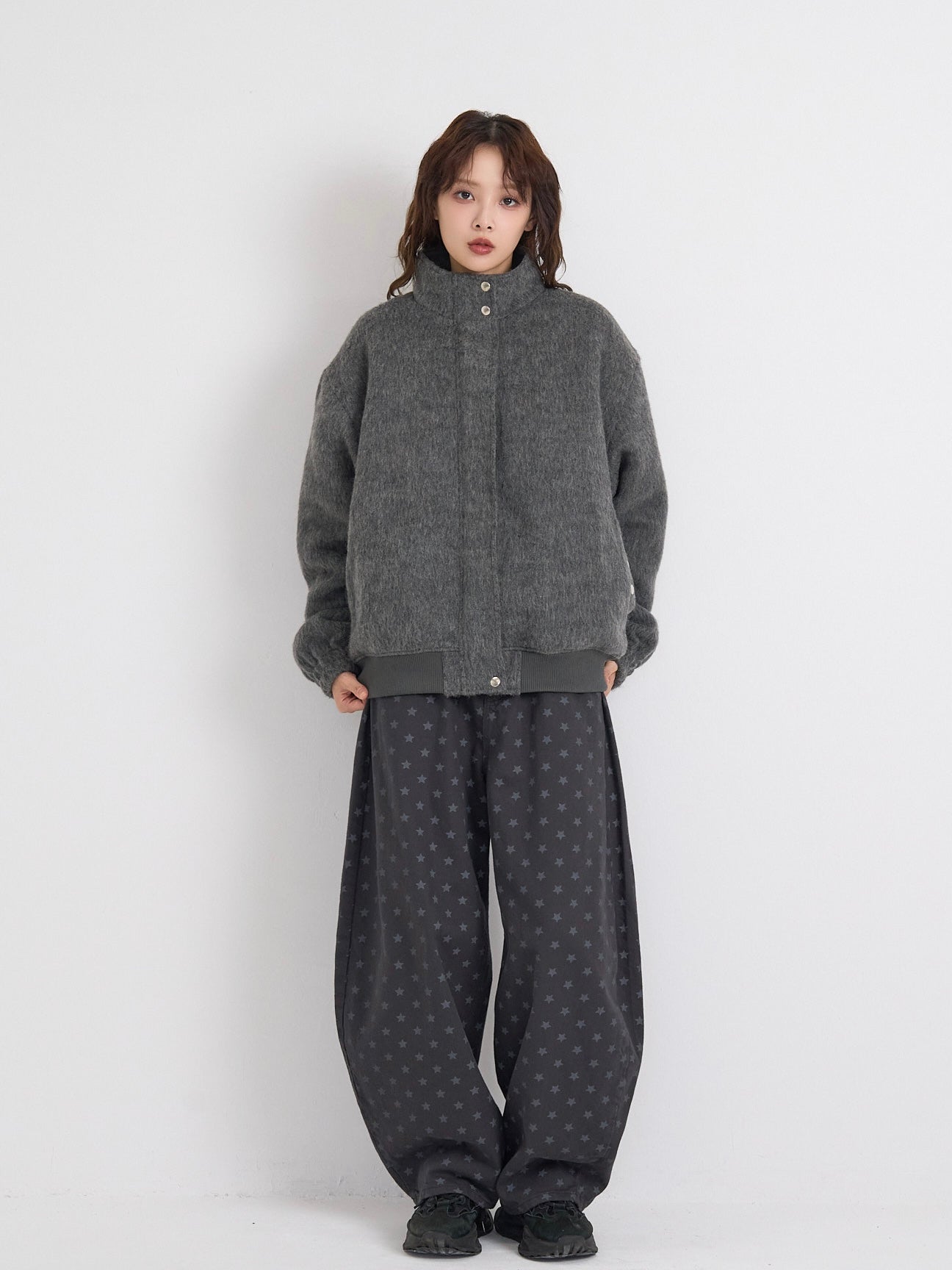 mohair snap blouson