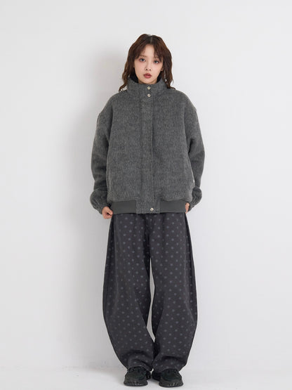 mohair snap blouson