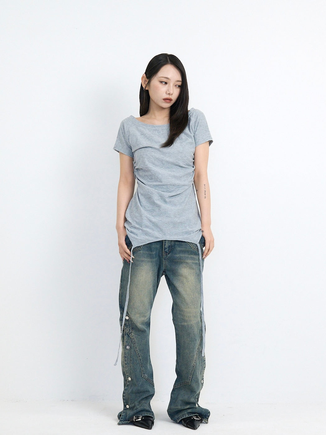 jacquard off shoulder tops