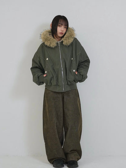 military fur hood jacket
