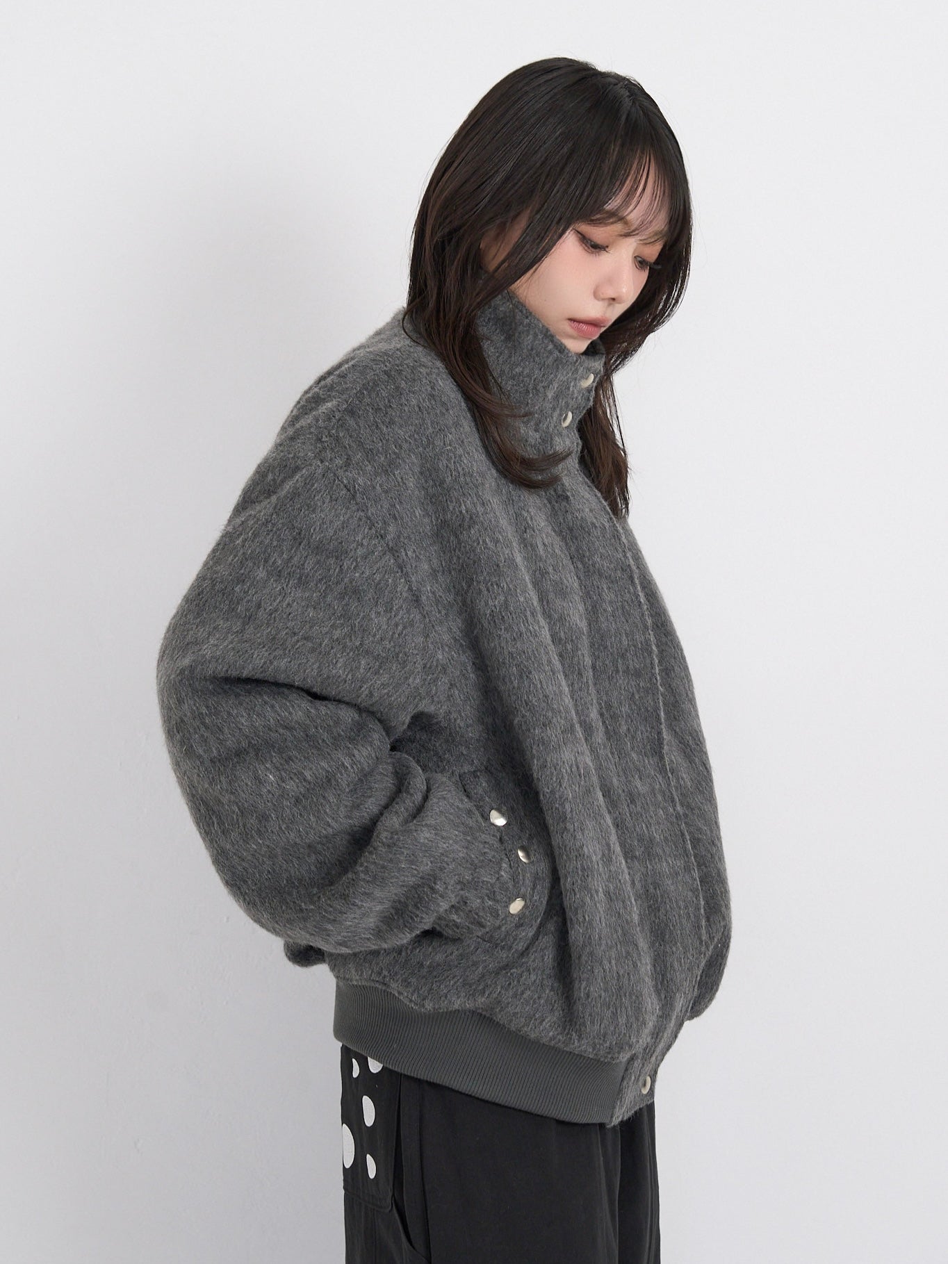 mohair snap blouson