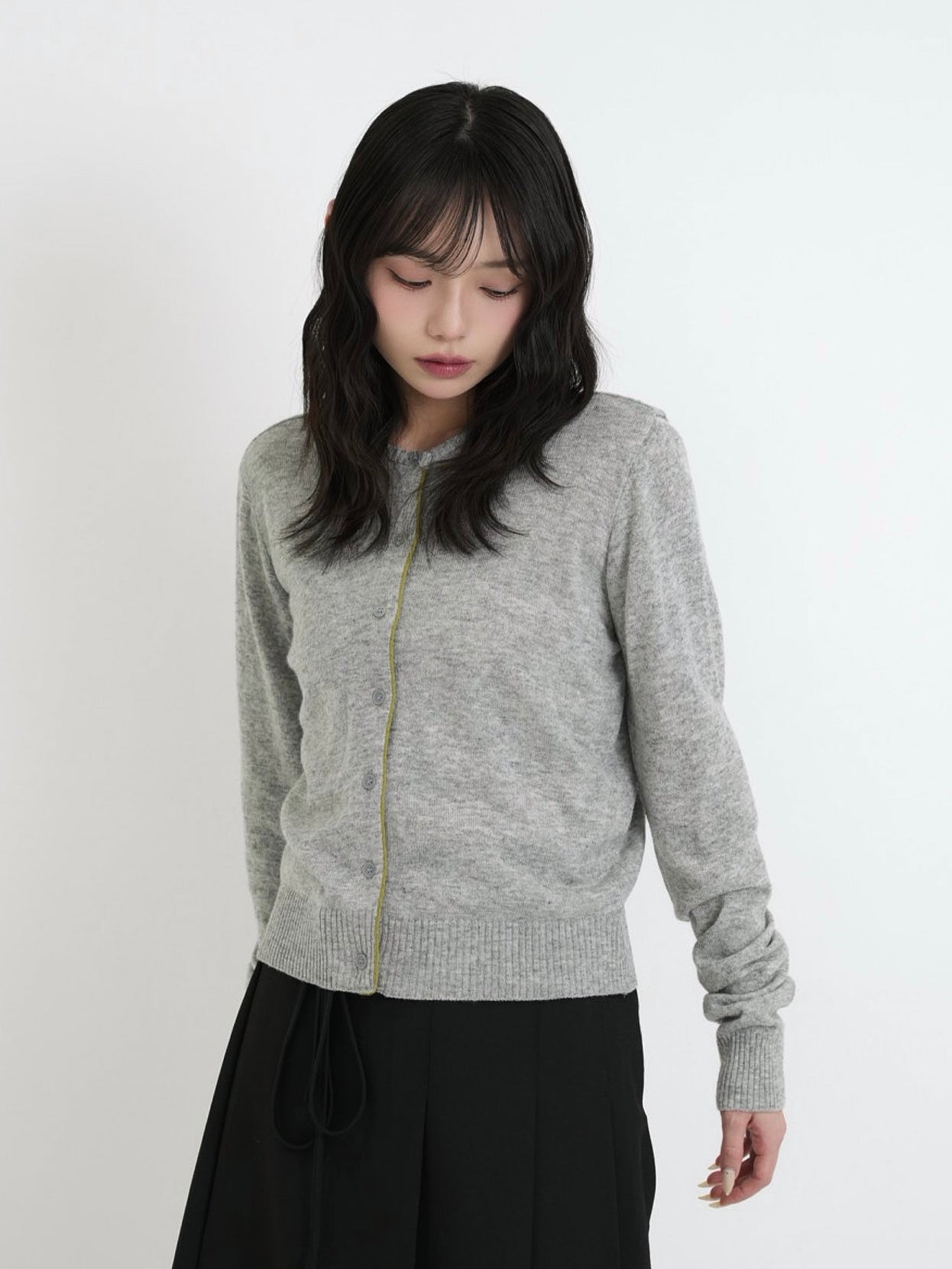 contrast line cardigan