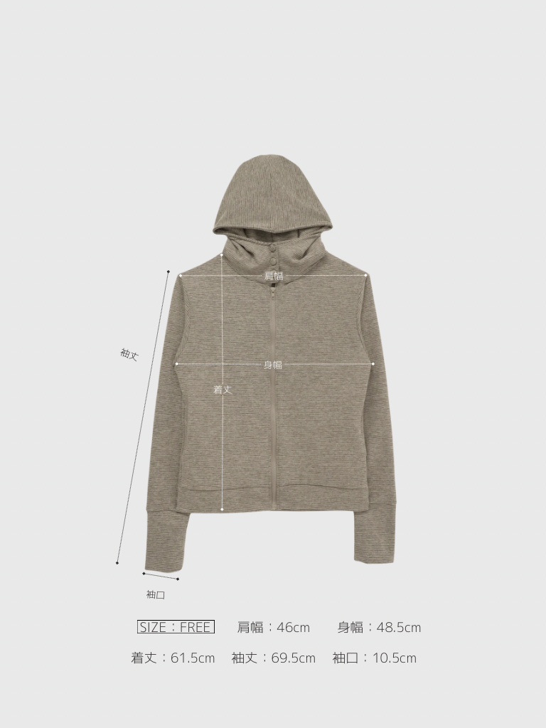 fleece zip button hood tops