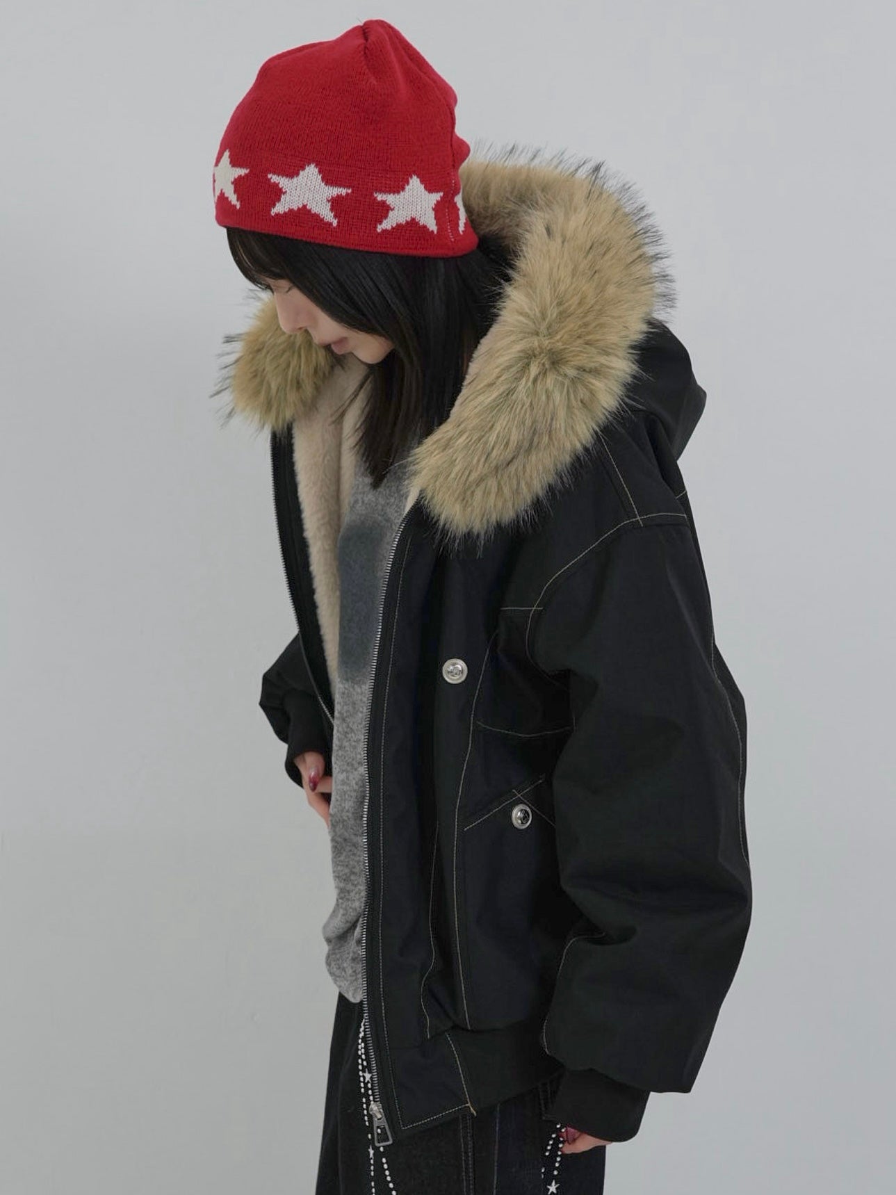 military fur hood jacket
