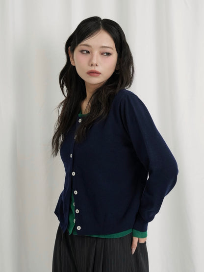 layered panel cardigan