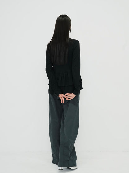 frill front ribbon cardigan