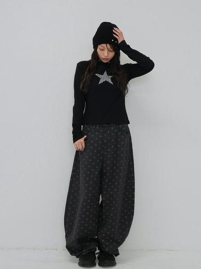 three studs knit beanie