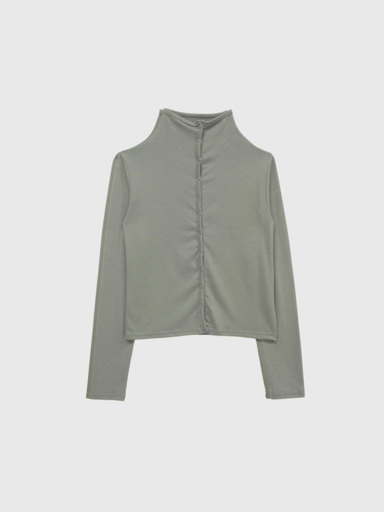 high neck fitted cardigan