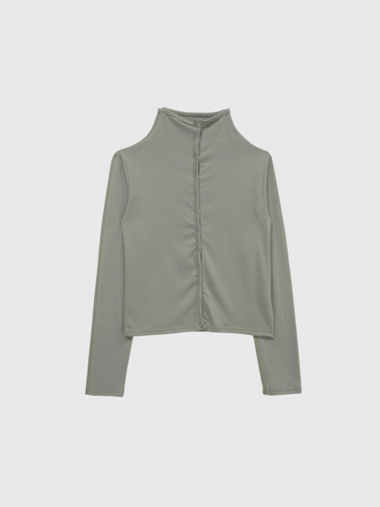 high neck fitted cardigan