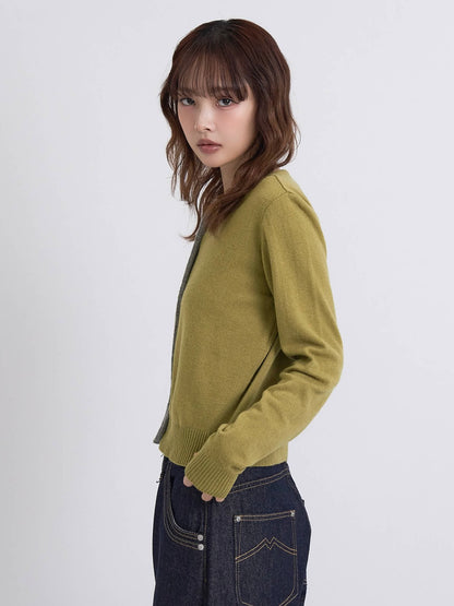 contrast line cardigan