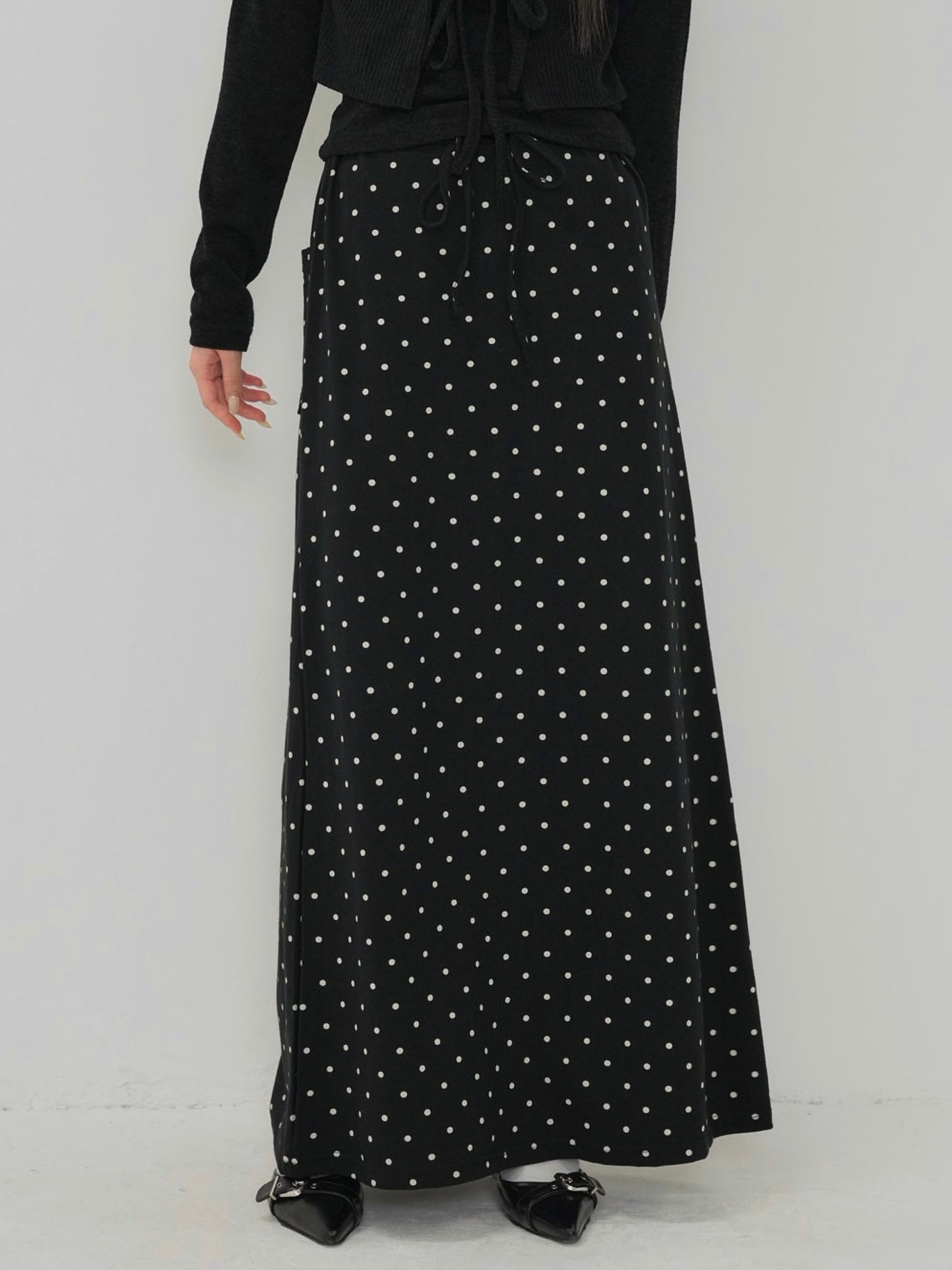 dot maxi skirt