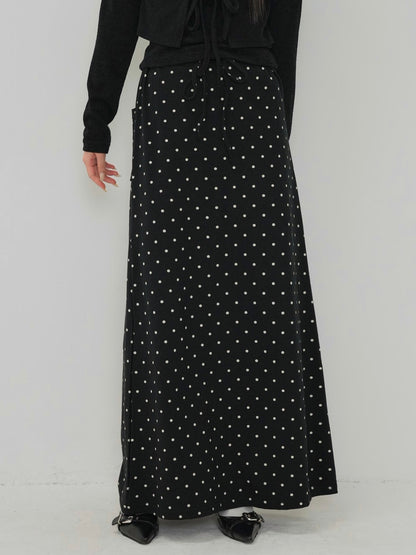 dot maxi skirt