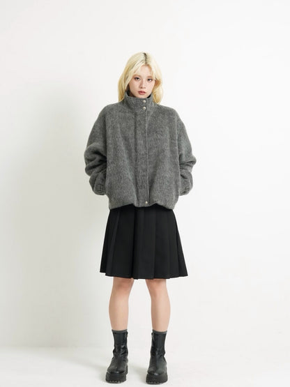 mohair snap blouson