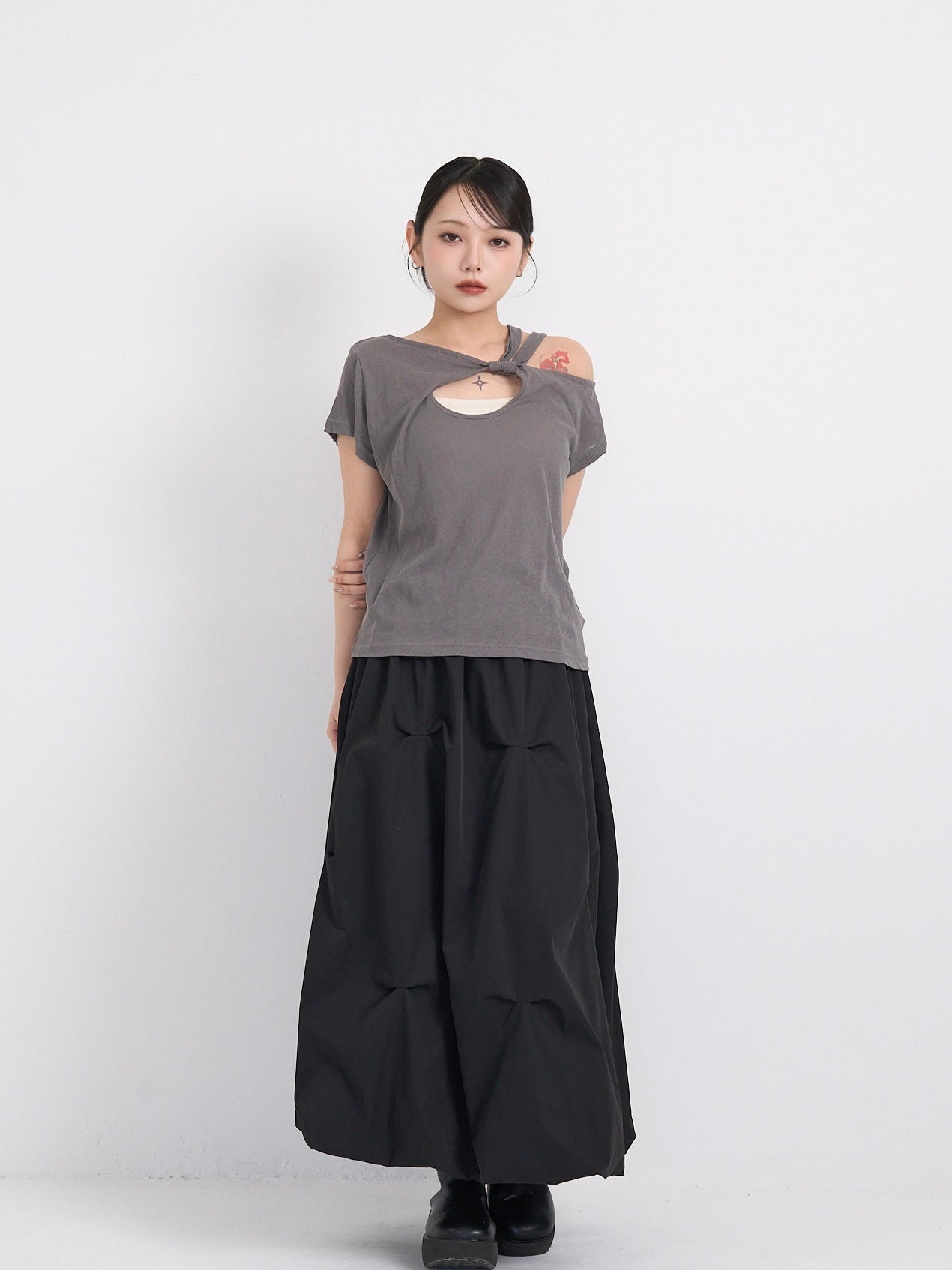 one shoulder cut tops