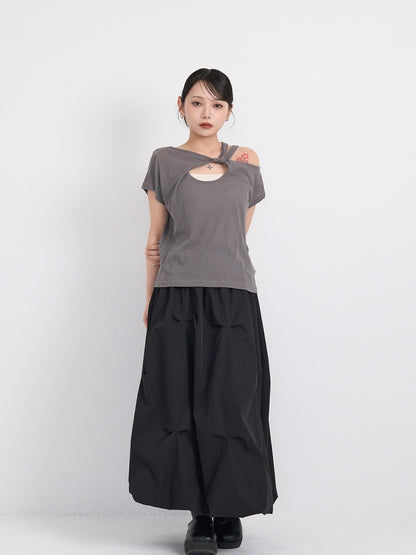 one shoulder cut tops