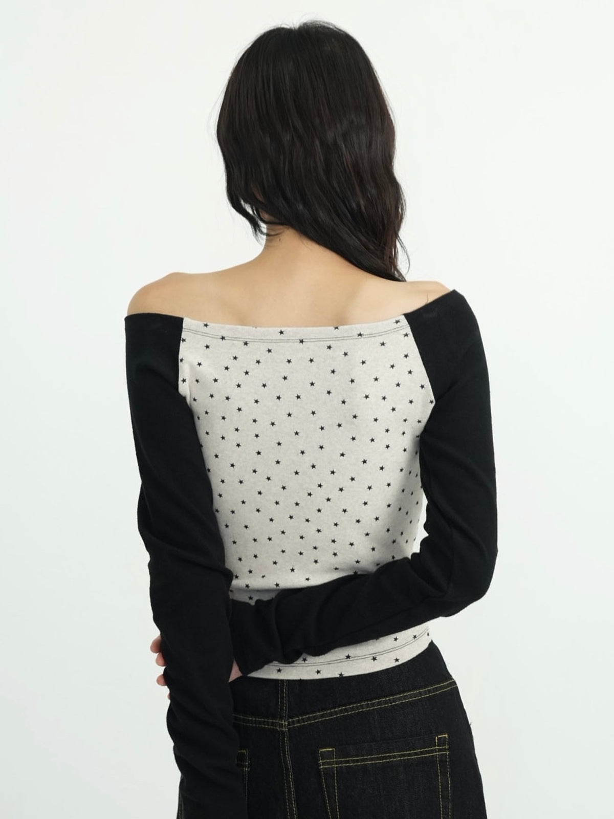 star dot raglan tops