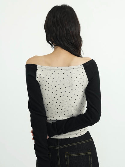 star dot raglan tops