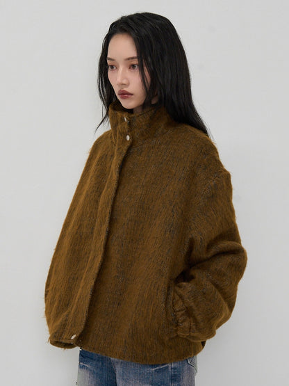 mohair tuck blouson